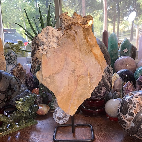 Pink Amethyst Crystal Slice With A Stand! - Picture 1 of 12